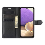 Folio Flip Anti-Scratch Litchi Skin Leather Mobile Phone Wallet Stand Cover Case for Samsung Galaxy A32 4G (EU Version)