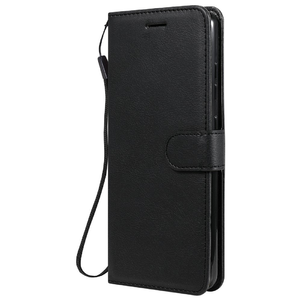 For Samsung Galaxy A52 4G / A52 5G / A52s 5G Case Solid Color Leather Mobile Cover Wallet Stand with Strap