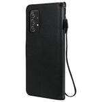 For Samsung Galaxy A52 4G / A52 5G / A52s 5G Case Solid Color Leather Mobile Cover Wallet Stand with Strap