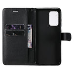 For Samsung Galaxy A52 4G / A52 5G / A52s 5G Case Solid Color Leather Mobile Cover Wallet Stand with Strap