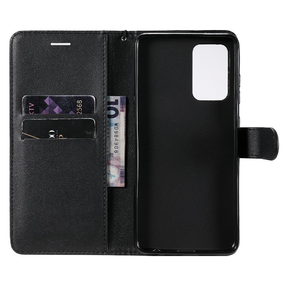 For Samsung Galaxy A52 4G / A52 5G / A52s 5G Case Solid Color Leather Mobile Cover Wallet Stand with Strap