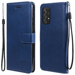 For Samsung Galaxy A52 4G / A52 5G / A52s 5G Case Solid Color Leather Mobile Cover Wallet Stand with Strap