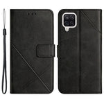 Enfärgat, välskyddat plånboksfodral i PU-läder med rem för Samsung Galaxy A12