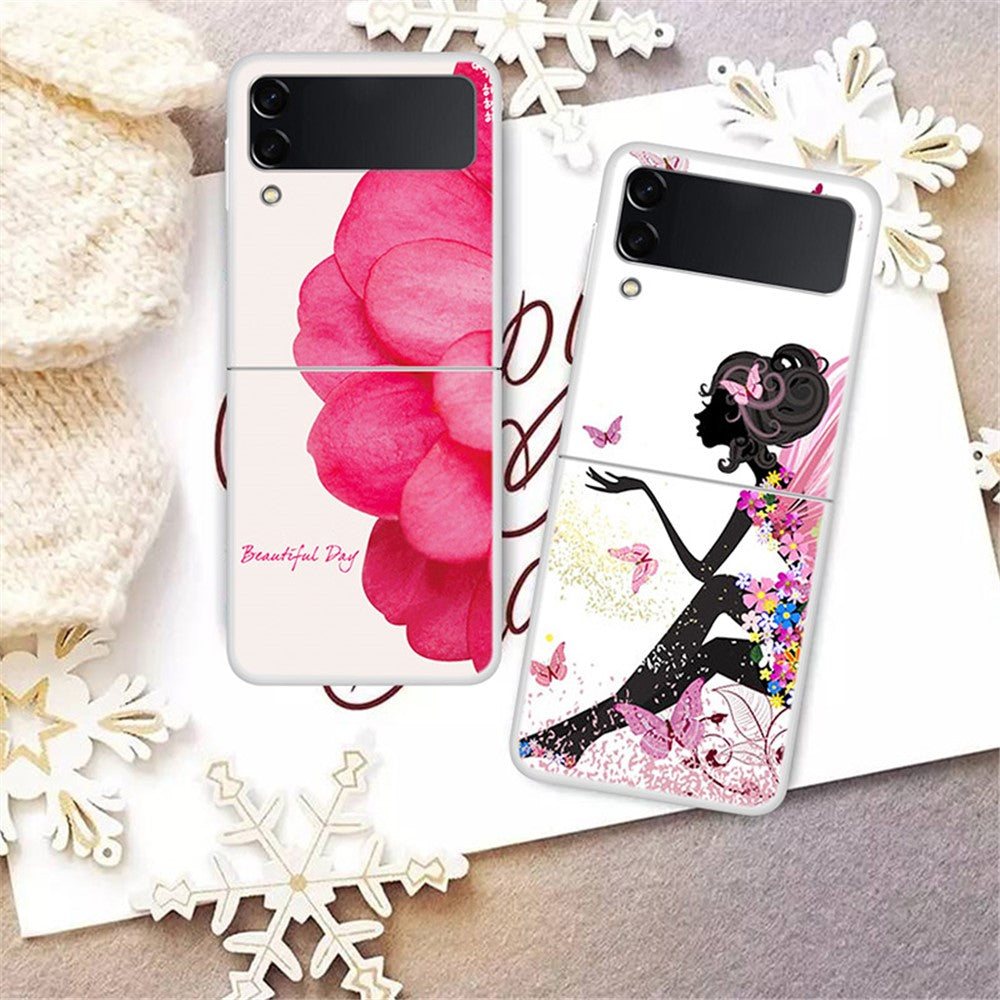 Pattern Printing Design Hard PC Back Shockproof Phone Cover for Galaxy Z Flip3 5G