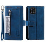 9 Card Slots PU Leather Cell Phone Stand Case Wallet Cover with Strap for Samsung Galaxy A22 5G (EU Version)
