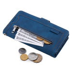 9 Card Slots PU Leather Cell Phone Stand Case Wallet Cover with Strap for Samsung Galaxy A22 5G (EU Version)