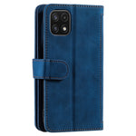 9 Card Slots PU Leather Cell Phone Stand Case Wallet Cover with Strap for Samsung Galaxy A22 5G (EU Version)