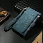 All-round Protection Magnetic Clasp Zippered Wallet Strap Slots Case Phone Case with Stand for Samsung Galaxy A52 4G/A52 5G/A52s 5G