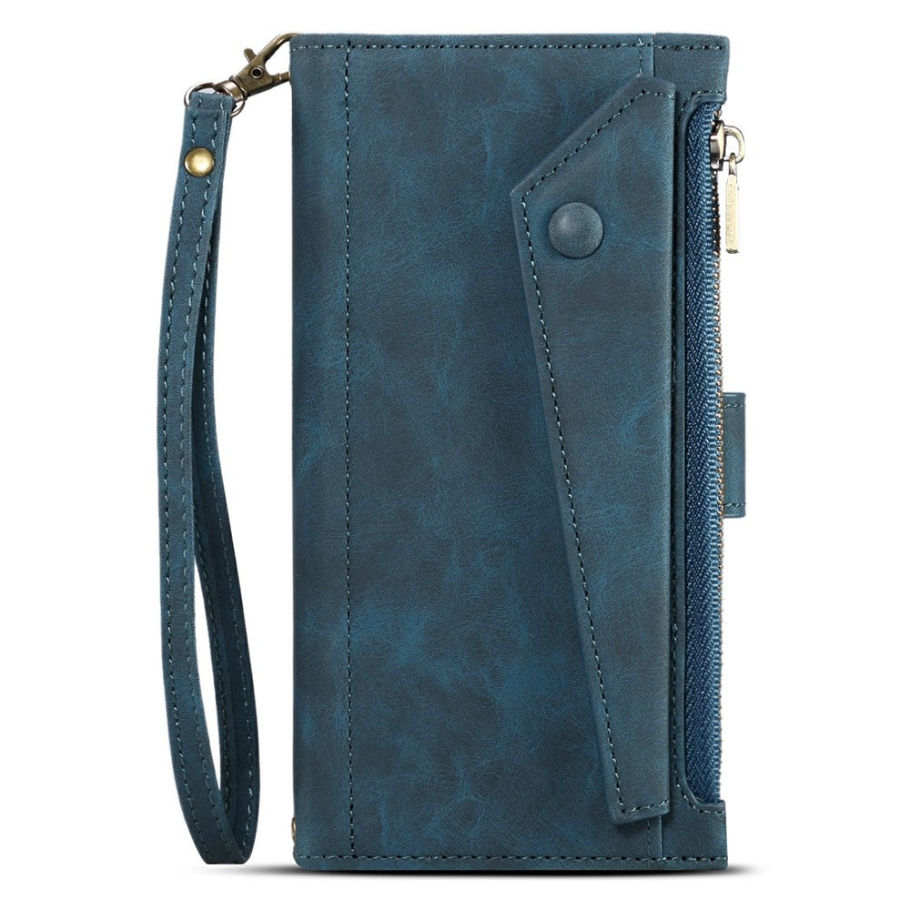 All-round Protection Magnetic Clasp Zippered Wallet Strap Slots Case Phone Case with Stand for Samsung Galaxy A52 4G/A52 5G/A52s 5G