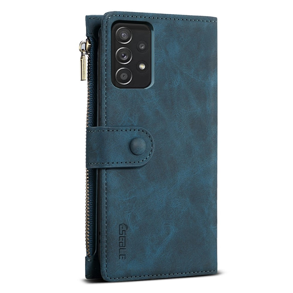 All-round Protection Magnetic Clasp Zippered Wallet Strap Slots Case Phone Case with Stand for Samsung Galaxy A52 4G/A52 5G/A52s 5G