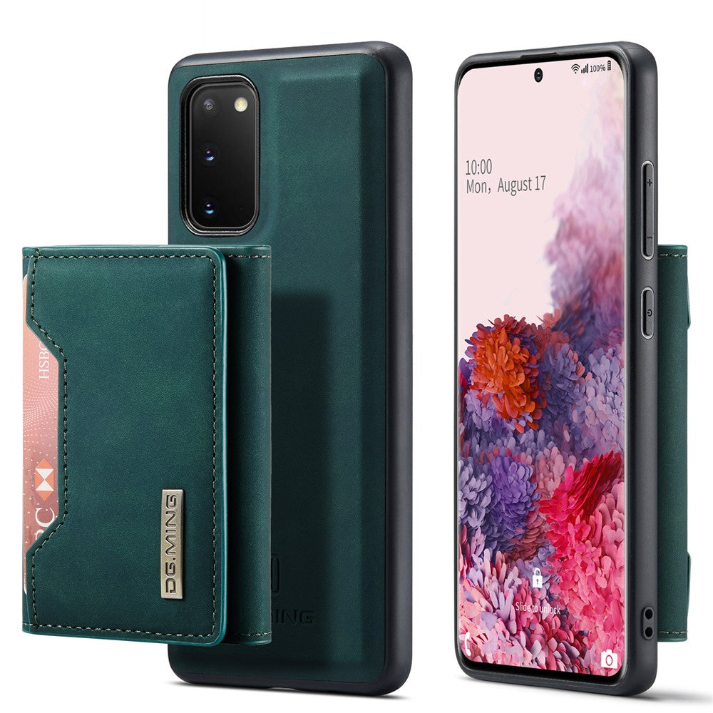 DG.MING M2-serien trådløst opladeligt aftageligt 2-i-1-pungcover, stødsikkert hybridmobilcover med vandret visningsstativ til Samsung Galaxy S20 4G/S20 5G