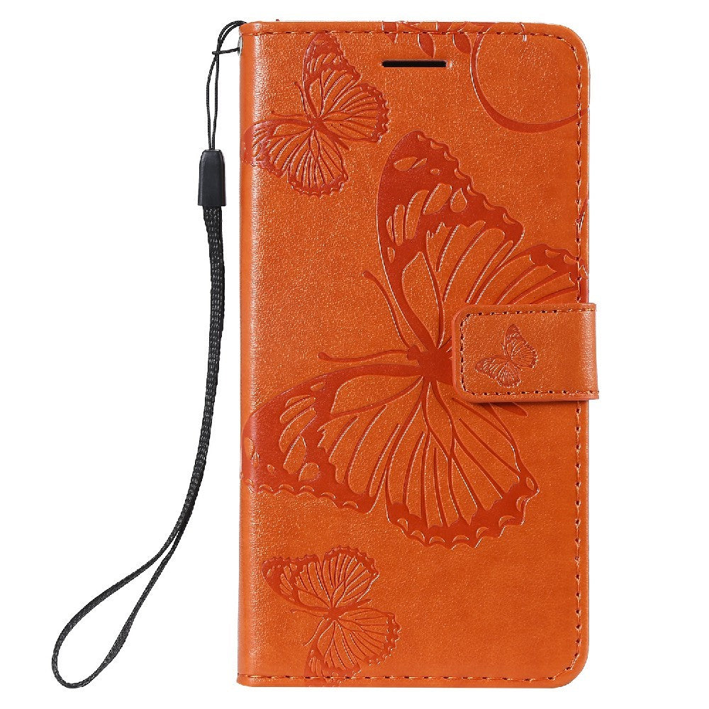 For Samsung Galaxy A20e / A202 Wallet Case Floral Butterfly Imprinted Leather Phone Cover Stand