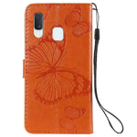 For Samsung Galaxy A20e / A202 Wallet Case Floral Butterfly Imprinted Leather Phone Cover Stand