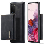 DG.MING M1-seriens mobilskal i PU + TPU + PC med bakstycke och magnetiskt trippelvikbart plånboksställ för Samsung Galaxy S20 4G / S20 5G