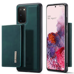 DG.MING M1-seriens mobilskal i PU + TPU + PC med bakstycke och magnetiskt trippelvikbart plånboksställ för Samsung Galaxy S20 4G / S20 5G