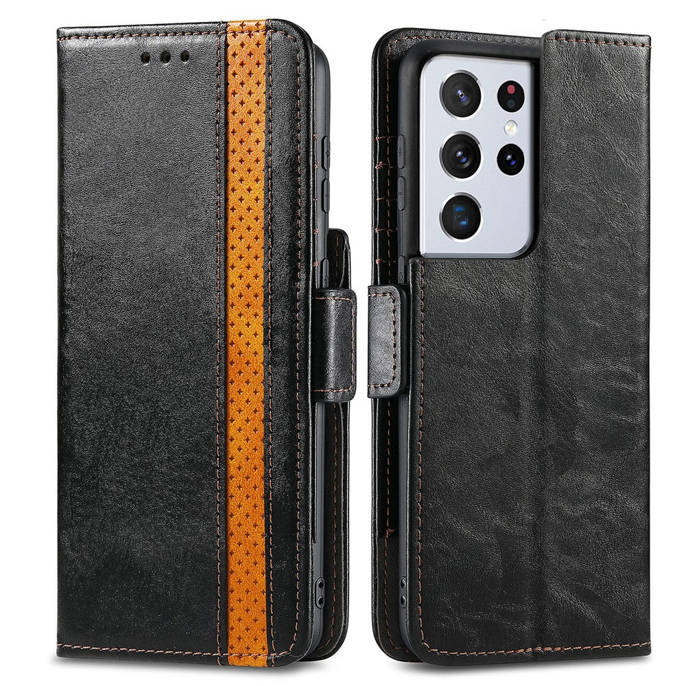 For Samsung Galaxy S21 Ultra 5G Phone Cases CASENEO PU Leather Cover Stand with RFID Blocking Wallet