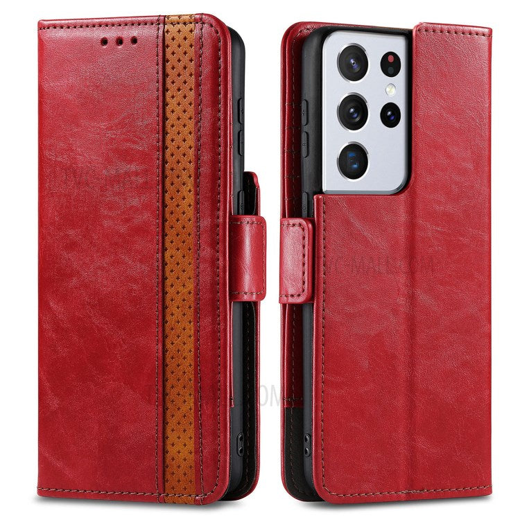 For Samsung Galaxy S21 Ultra 5G Phone Cases CASENEO PU Leather Cover Stand with RFID Blocking Wallet