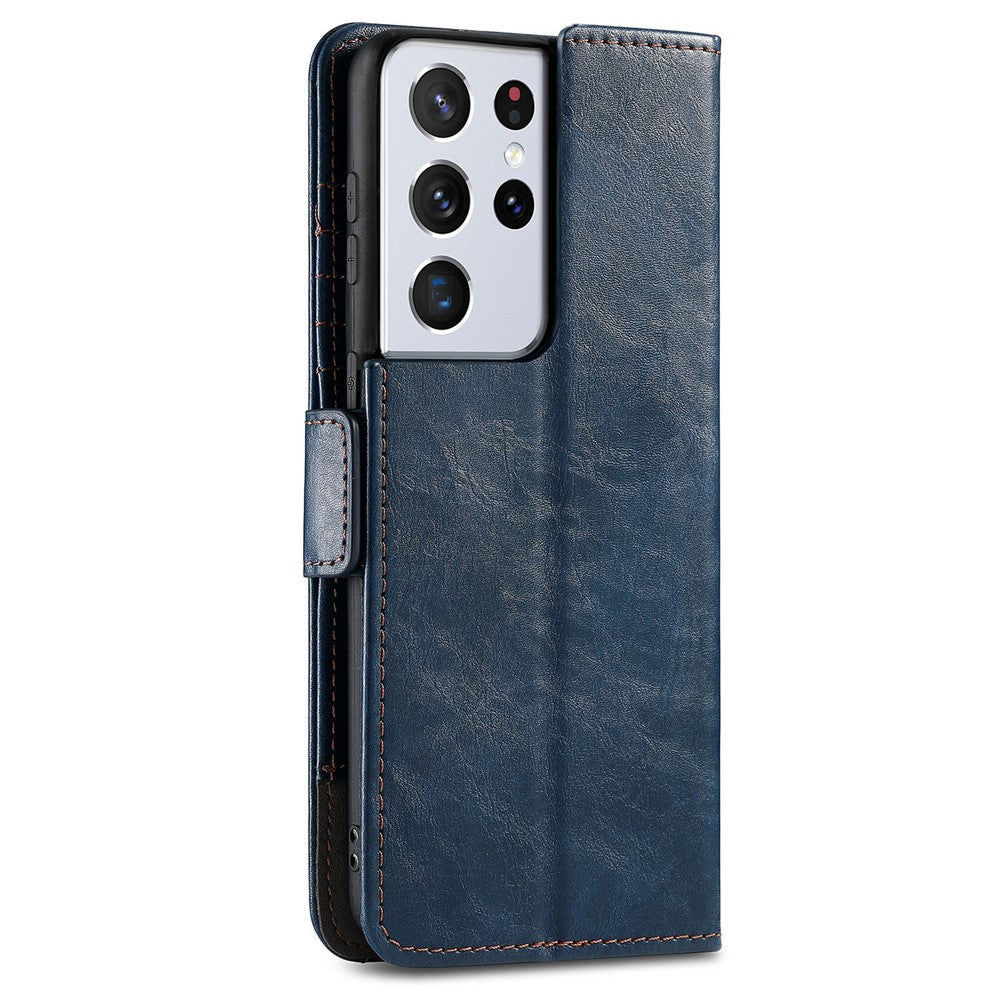 For Samsung Galaxy S21 Ultra 5G Phone Cases CASENEO PU Leather Cover Stand with RFID Blocking Wallet