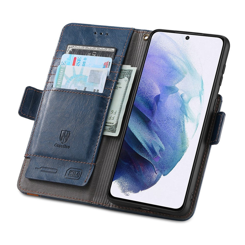 For Samsung Galaxy S21 Ultra 5G Phone Cases CASENEO PU Leather Cover Stand with RFID Blocking Wallet