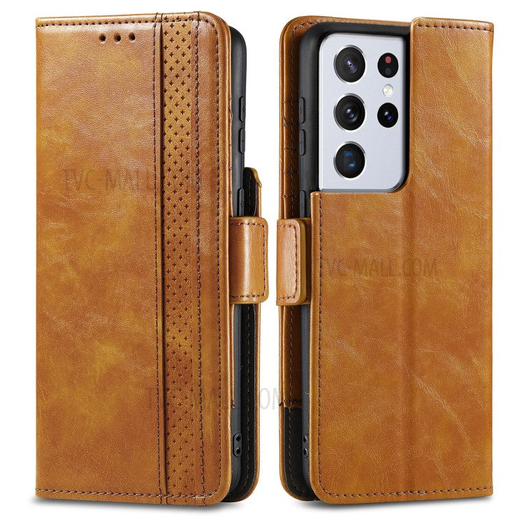 For Samsung Galaxy S21 Ultra 5G Phone Cases CASENEO PU Leather Cover Stand with RFID Blocking Wallet