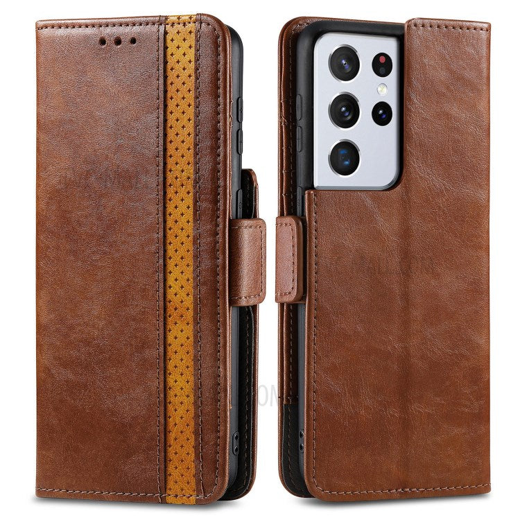 For Samsung Galaxy S21 Ultra 5G Phone Cases CASENEO PU Leather Cover Stand with RFID Blocking Wallet