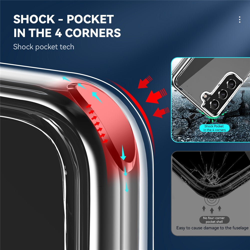 Klar PC-bagside Fleksibel TPU-kofanger Stødabsorberende Beskyttende Telefoncover til Samsung Galaxy S21 5G/4G
