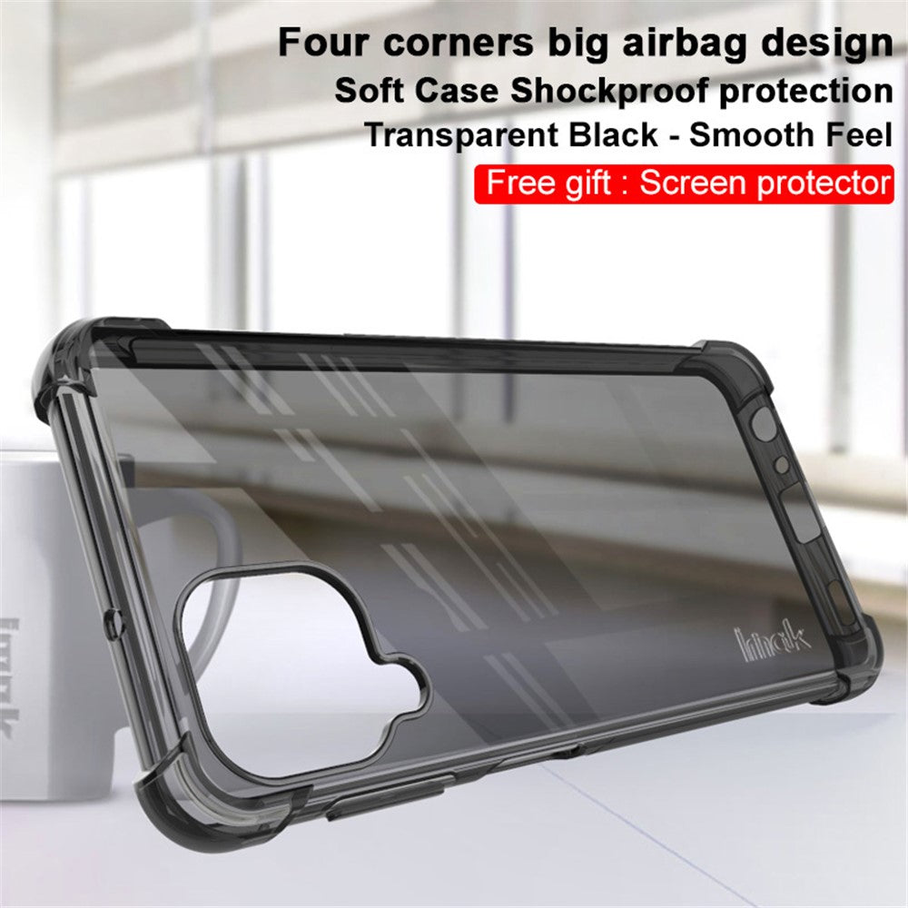 IMAK Transparent Reinforced Corners Soft TPU Cushion Ultra-Thin Slim Cover with Screen Protector for Samsung Galaxy A22 4G (EU Version)