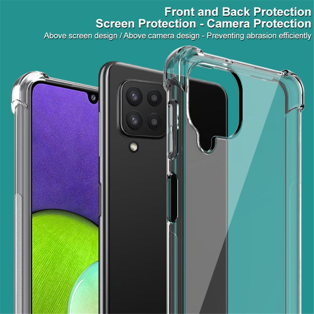 IMAK Transparent Reinforced Corners Soft TPU Cushion Ultra-Thin Slim Cover with Screen Protector for Samsung Galaxy A22 4G (EU Version)