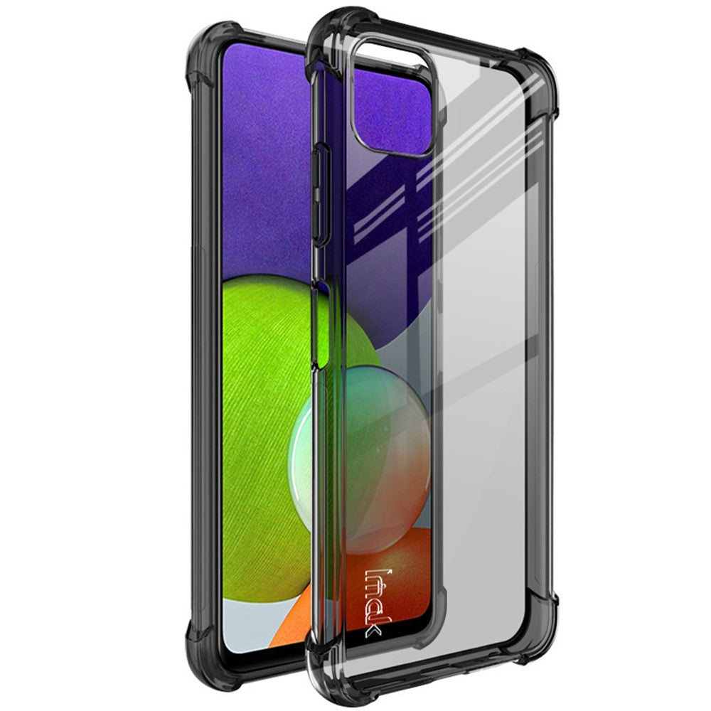 IMAK Transparent Airbag Bumper Shock Absorption Soft TPU Phone Case Cover with Screen Protector for Samsung Galaxy A22 5G (EU Version)