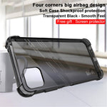 IMAK Transparent Airbag Bumper Shock Absorption Soft TPU Phone Case Cover with Screen Protector for Samsung Galaxy A22 5G (EU Version)