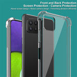 IMAK Transparent Airbag Bumper Shock Absorption Soft TPU Phone Case Cover with Screen Protector for Samsung Galaxy A22 5G (EU Version)