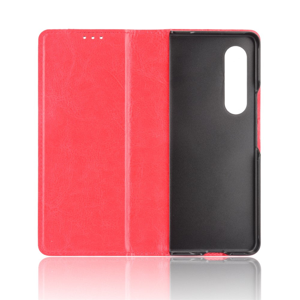 Folio Flip Auto-Absorbed Retro Leather Wallet Phone Case for Samsung Galaxy Z Fold3 5G