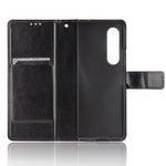 Crazy Horse Texture Leather Wallet Stand Phone Protective Case Cover with Hand Strap for Samsung Galaxy Z Fold3 5G