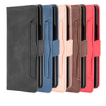 Shockproof Leather Cell Phone Cover Stand Case Shell with Multiple Card Slot for Samsung Galaxy Z Fold3 5G