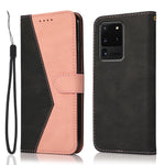 Anti-Drop Dual Color Anti-Scratch Wallet Design Leather Phone Case with Stand and Strap for Samsung Galaxy S20 Ultra