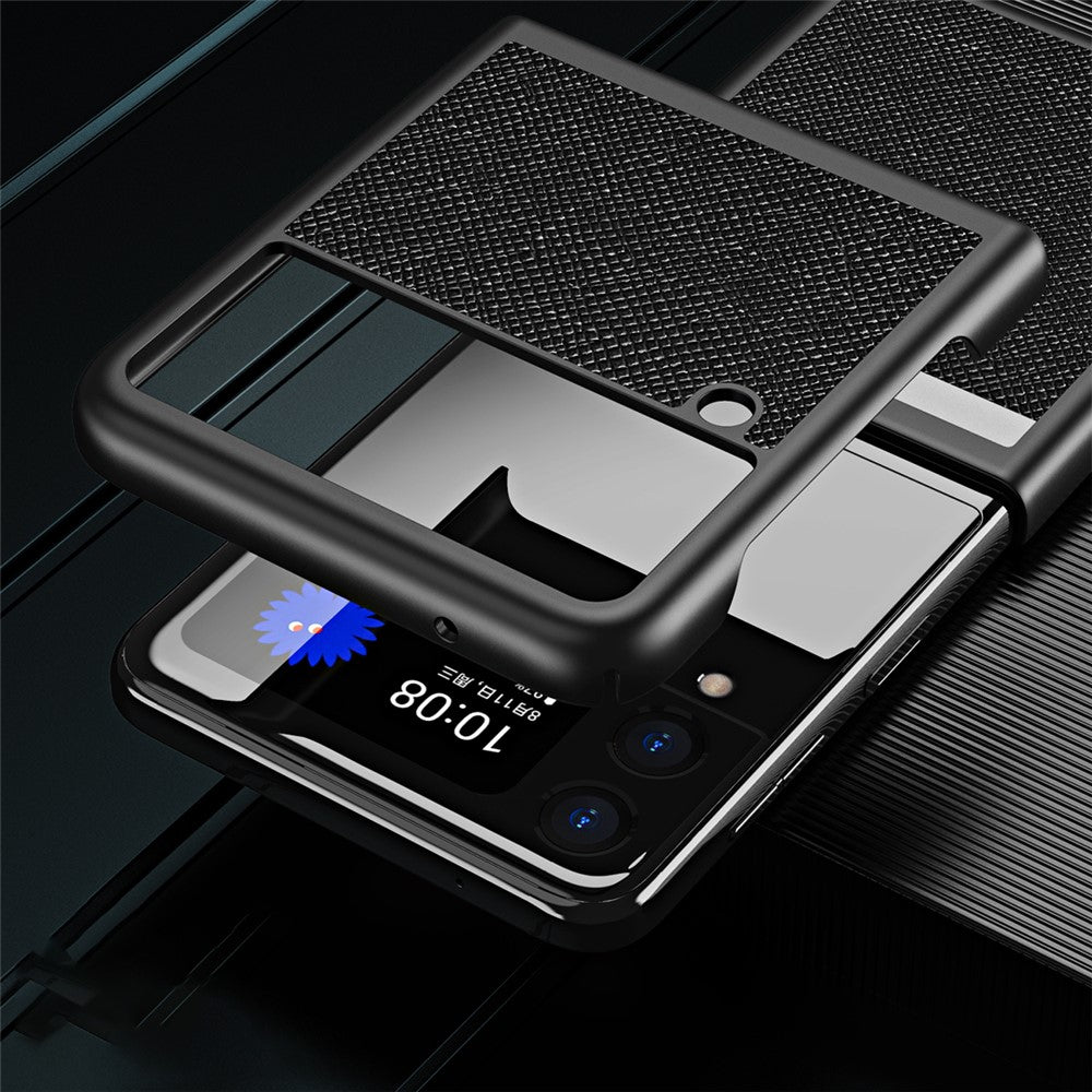 Hårdt PC-cover med krydstekstur til Samsung Galaxy Z Flip3 5G