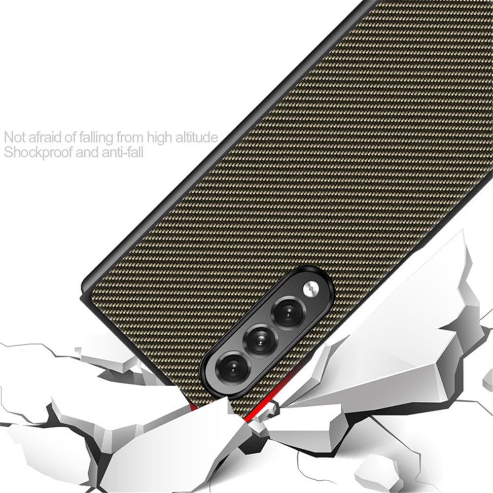 Carbon Fiber Design Slim Thin Shockproof Full Protection PC Phone Case for Samsung Galaxy Z Fold3 5G
