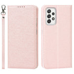 Fuld Beskyttelse Silke Tekstur Læder Pung Telefoncover til Samsung Galaxy A52 5G / A52s 5G / A52 4G