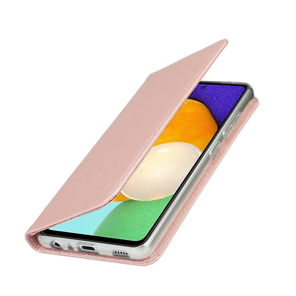 Fuld Beskyttelse Silke Tekstur Læder Pung Telefoncover til Samsung Galaxy A52 5G / A52s 5G / A52 4G