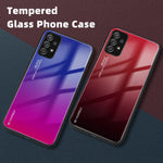 Gradient Color Glass Back Panel + TPU Frame Phone Hybrid Case Shell for Samsung Galaxy A32 4G (EU Version)
