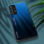 Gradient Color Glass Back Panel + TPU Frame Phone Hybrid Case Shell for Samsung Galaxy A32 4G (EU Version)