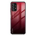 Gradient Color Glass Back Panel + TPU Frame Phone Hybrid Case Shell for Samsung Galaxy A32 4G (EU Version)