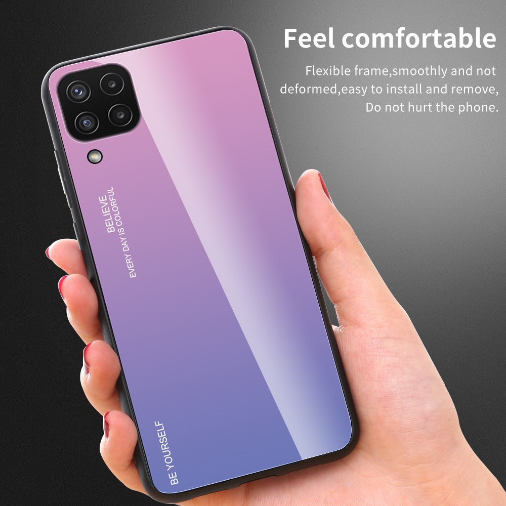 Farvegradient Anti-ridse Glas + TPU Cover til Samsung Galaxy M32 (Global version)