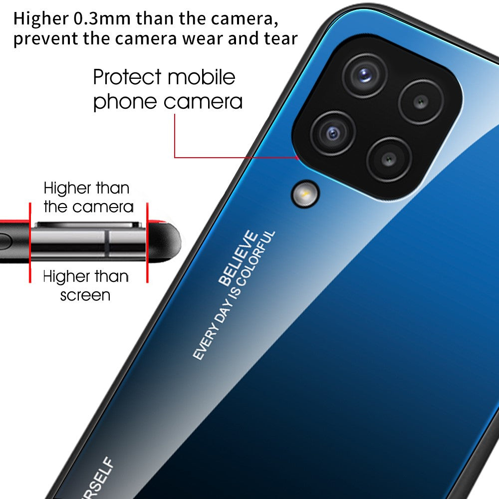 Farvegradient Anti-ridse Glas + TPU Cover til Samsung Galaxy M32 (Global version)