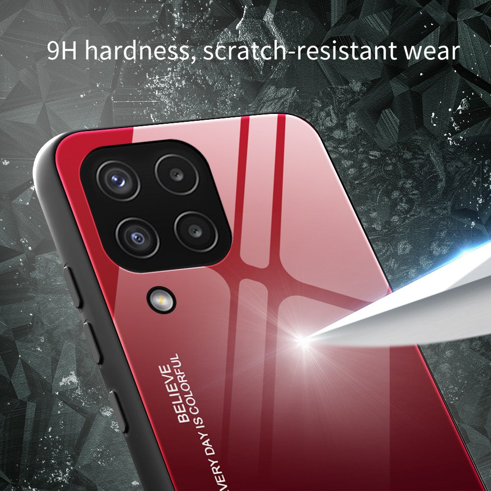 Farvegradient Anti-ridse Glas + TPU Cover til Samsung Galaxy M32 (Global version)