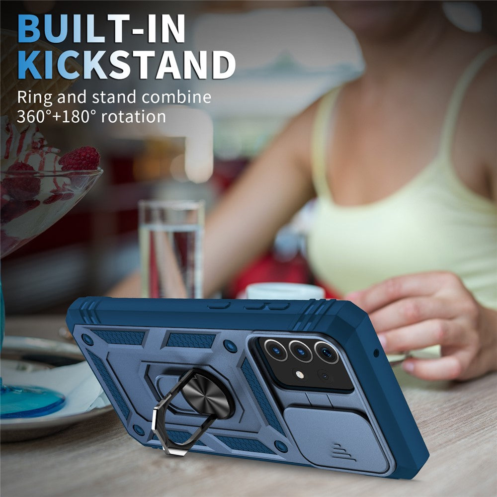 Hybridtelefoncover med kameradæksel, støttefod og kortholder til Samsung Galaxy A52s 5G/A52 4G / 5G