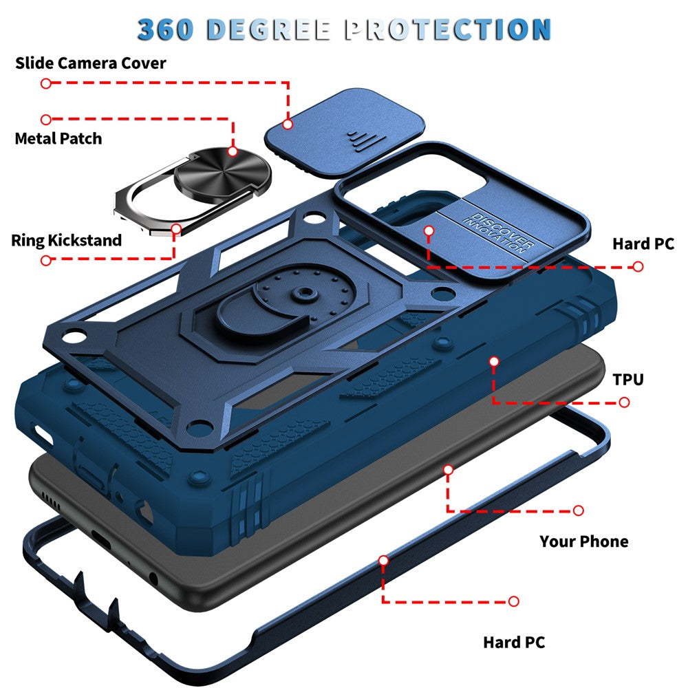 Hybridtelefoncover med kameradæksel, støttefod og kortholder til Samsung Galaxy A52s 5G/A52 4G / 5G