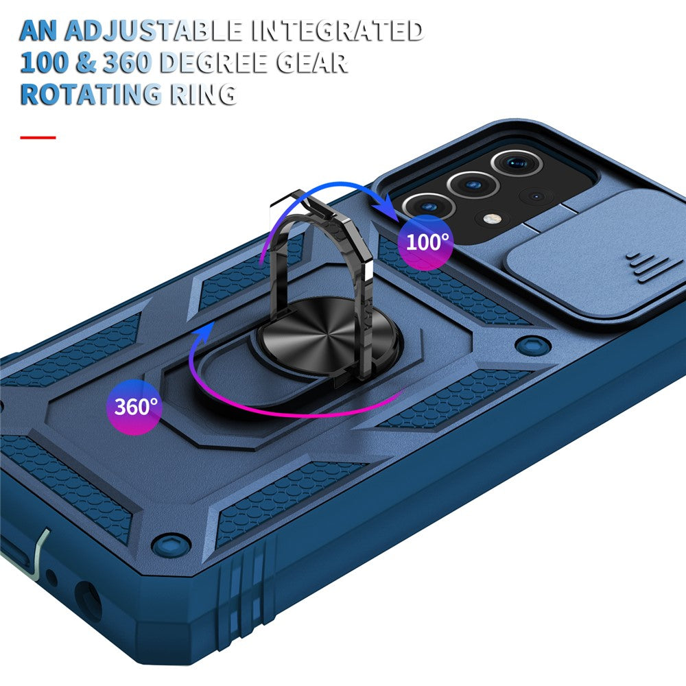 Hybridtelefoncover med kameradæksel, støttefod og kortholder til Samsung Galaxy A52s 5G/A52 4G / 5G