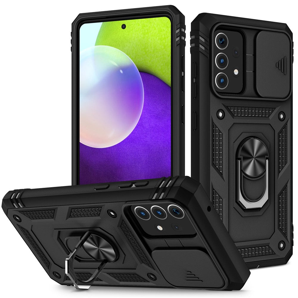 Hybridtelefoncover med kameradæksel, støttefod og kortholder til Samsung Galaxy A52s 5G/A52 4G / 5G