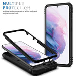 Stödjande 3-i-1 TPU-skyddsfodral Stötsäkert PC-skal med kamerareglage för Samsung Galaxy S21 5G/4G